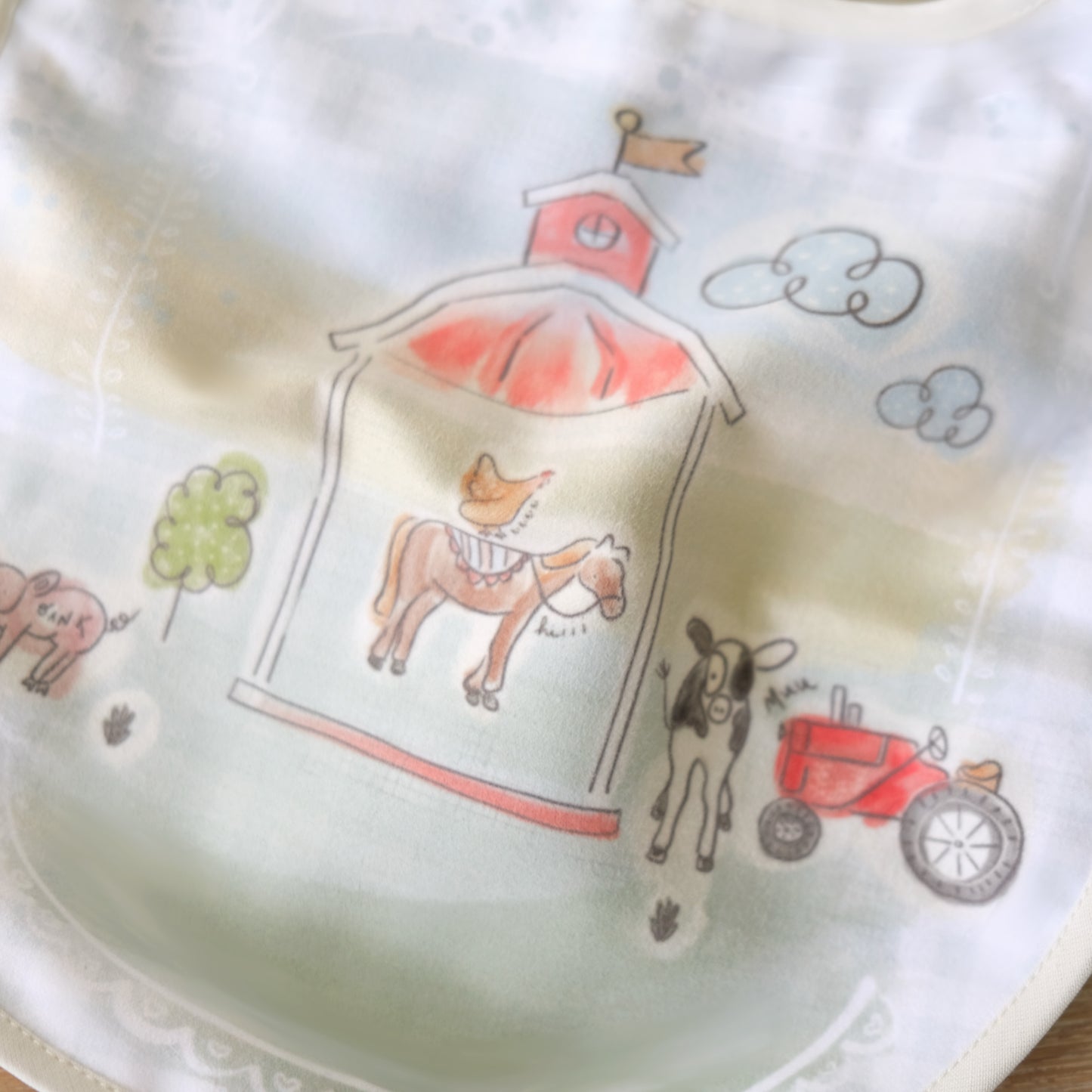 Babero Microfibra para bebé Tractor