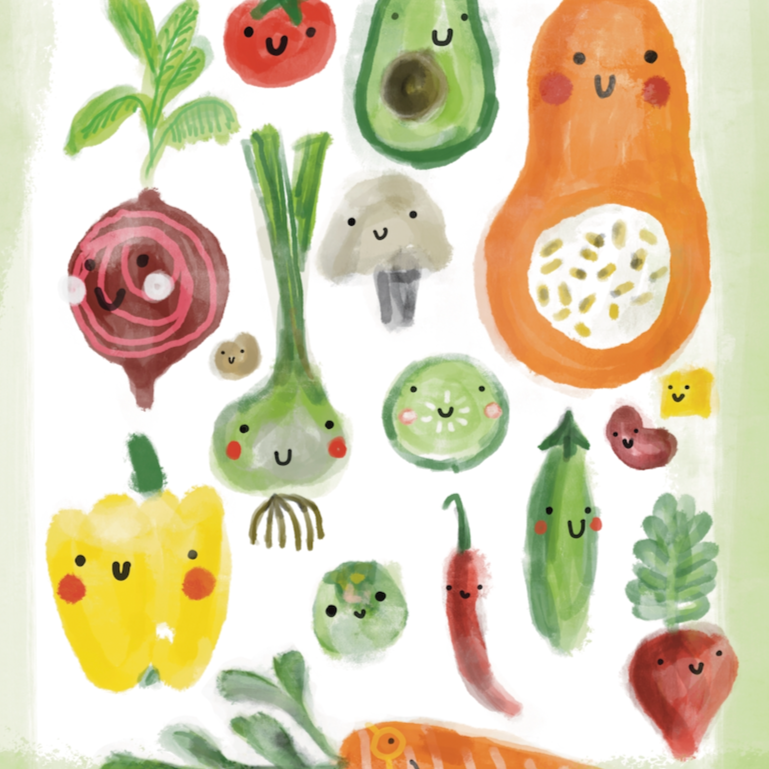 cigoto Toalla Microfibra para bebé Veggies 3