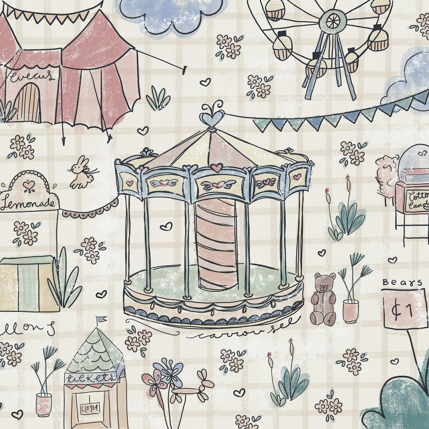 cigoto Toalla Microfibra para bebé Parque de Diversiones 3