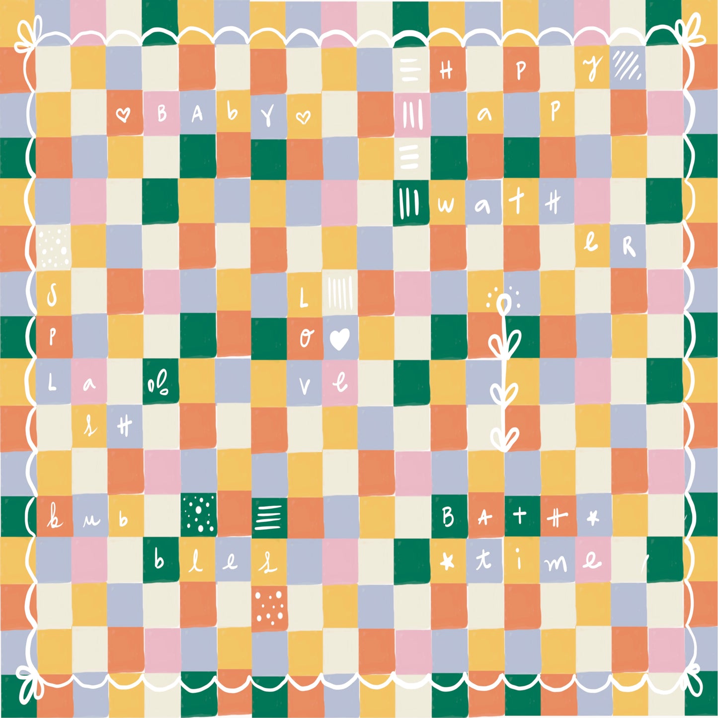 Toalla con Capucha Cuadros Multicolor