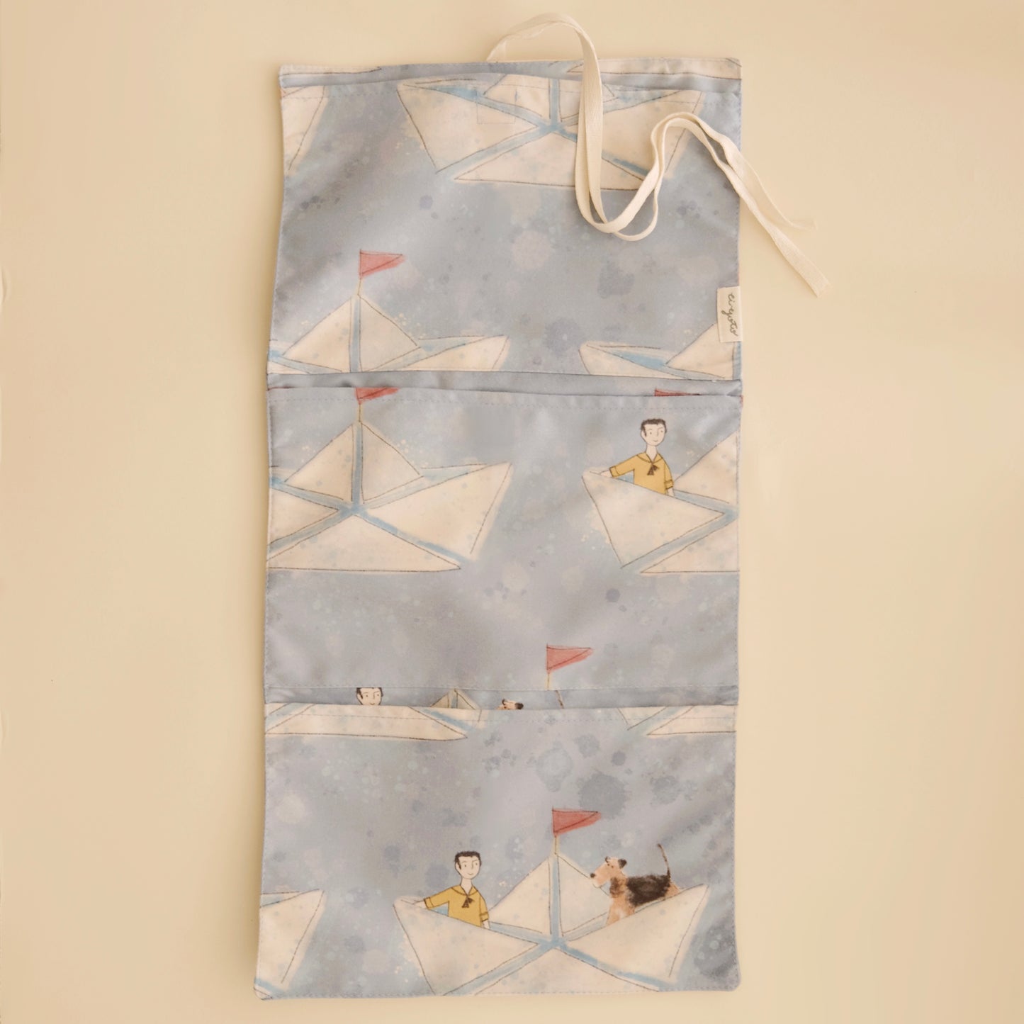 Minipañalera Microfibra para bebé Barcos de Papel 4