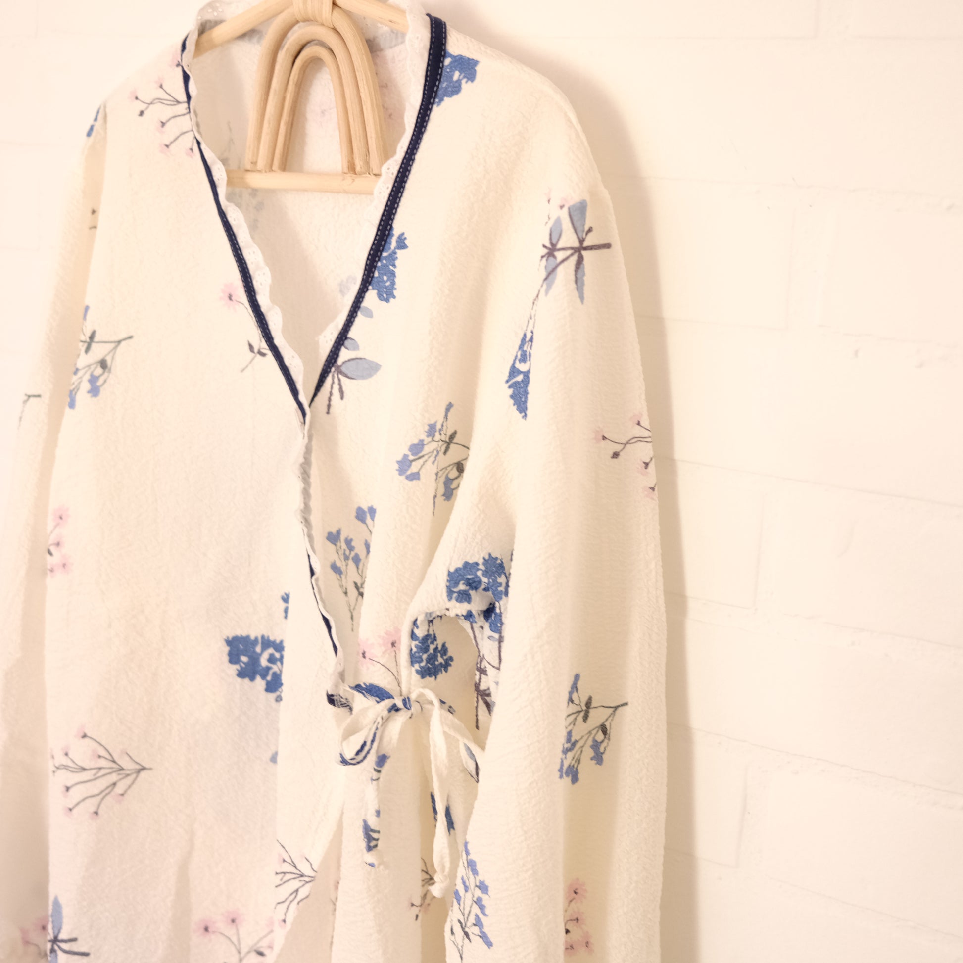 Pijama de Lactancia Flores Celeste 2